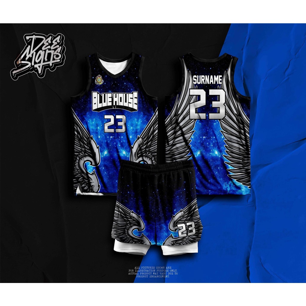 BLUE HOUSE 01 BASKETBALL JERSEY FREE CUSTOMIZE OF NAME AND NUMBER ONLY ...