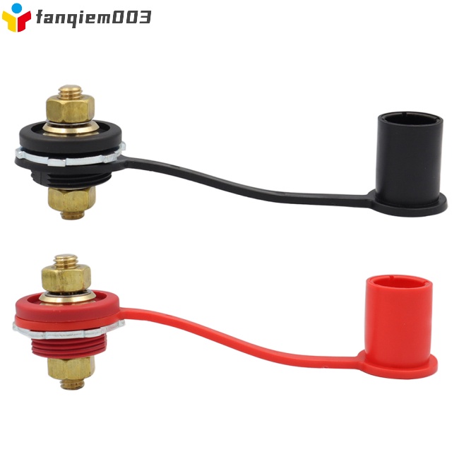 Fan Car Through Panel Battery Terminal Connectors 3/8" Red Black