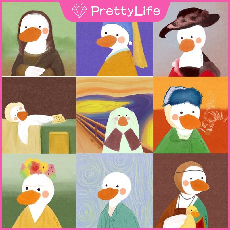 5d Diamond Painting Van Gogh Duck Cartoon Picture Diy Craft Hanging