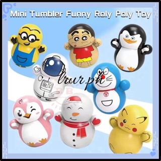 5Pcs/Set Multicolor Mini Tumbler Cute Roly-poly Kids Toys Cartoon Animal  Piggy Tiger Kitten Tumbler Wacky Toy Children Gifts