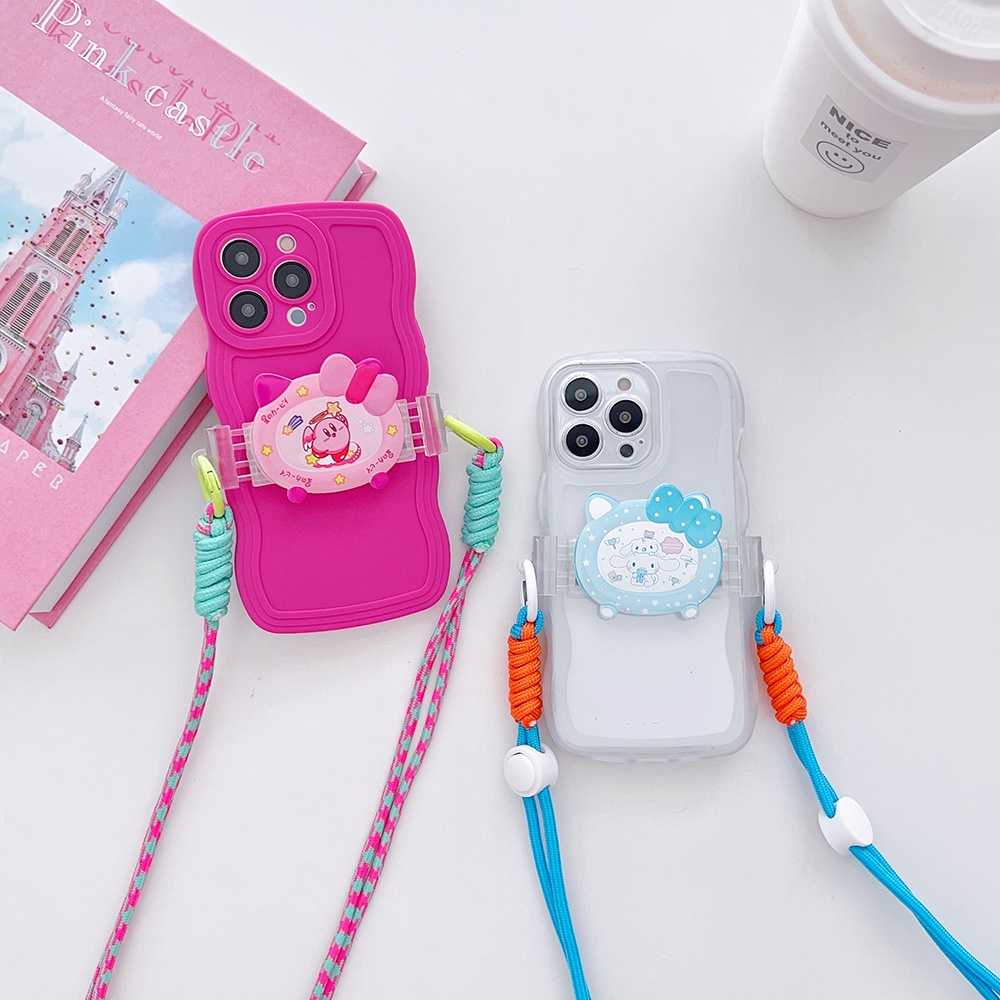 Cartoon Cute Cinnamoroll Kirby Mobile Phone Back Clip Strap All-match ...