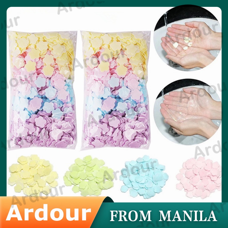 1000Pcs Soap Paper Scented Disposable Flower Shape Hand Washing Disinfection Travel Soap Flakes