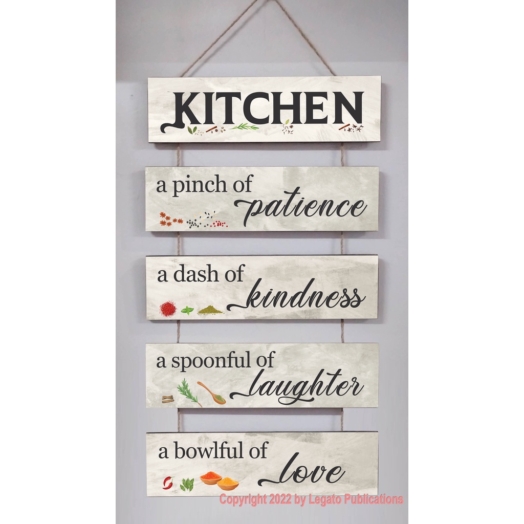 Kitchen A Pinch of Patience Hanging Wall Decor Home Decor Rustic Wood ...