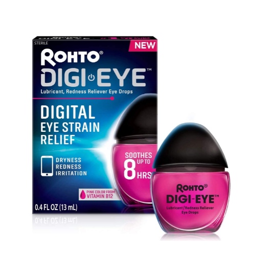 Rohto DigiEye Cooling Eye Drops for Digital Eye Strain, 0.4 Fl Oz