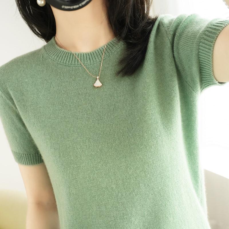 Fashion Round Neck Pullover Short Sleeve