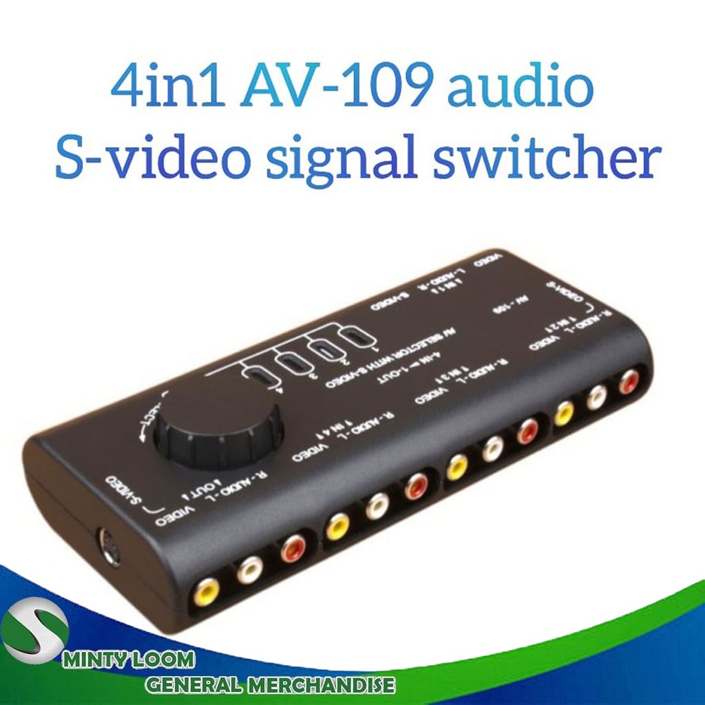 4 in 1 AV 109 Audio S-Video Signal Switcher Splitter Selector Out RCA ...