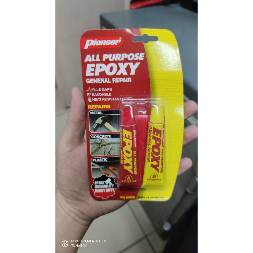 Pioneer All Purpose Epoxy Tube 35grams Fills Gaps (For Concrete , Metal