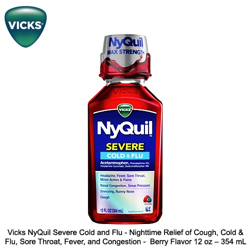 Vicks NyQuil Severe Cold and Flu Nighttime Relief of Cough, Cold and