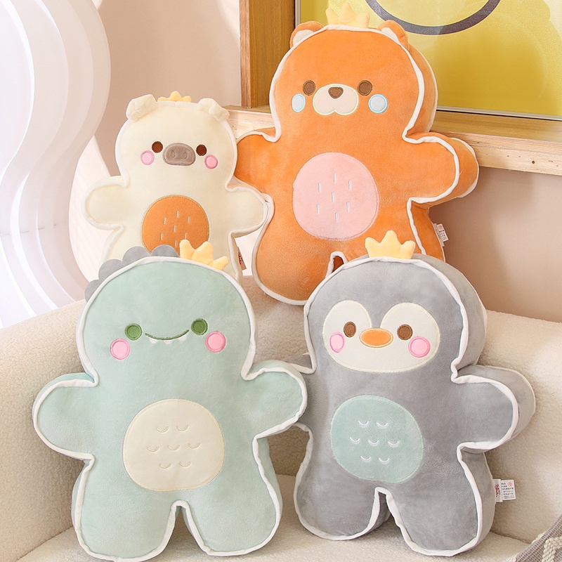 Cute Anime Plush Toy Soft Hug Pillow Penguins Bear Pigs Dinosaurs