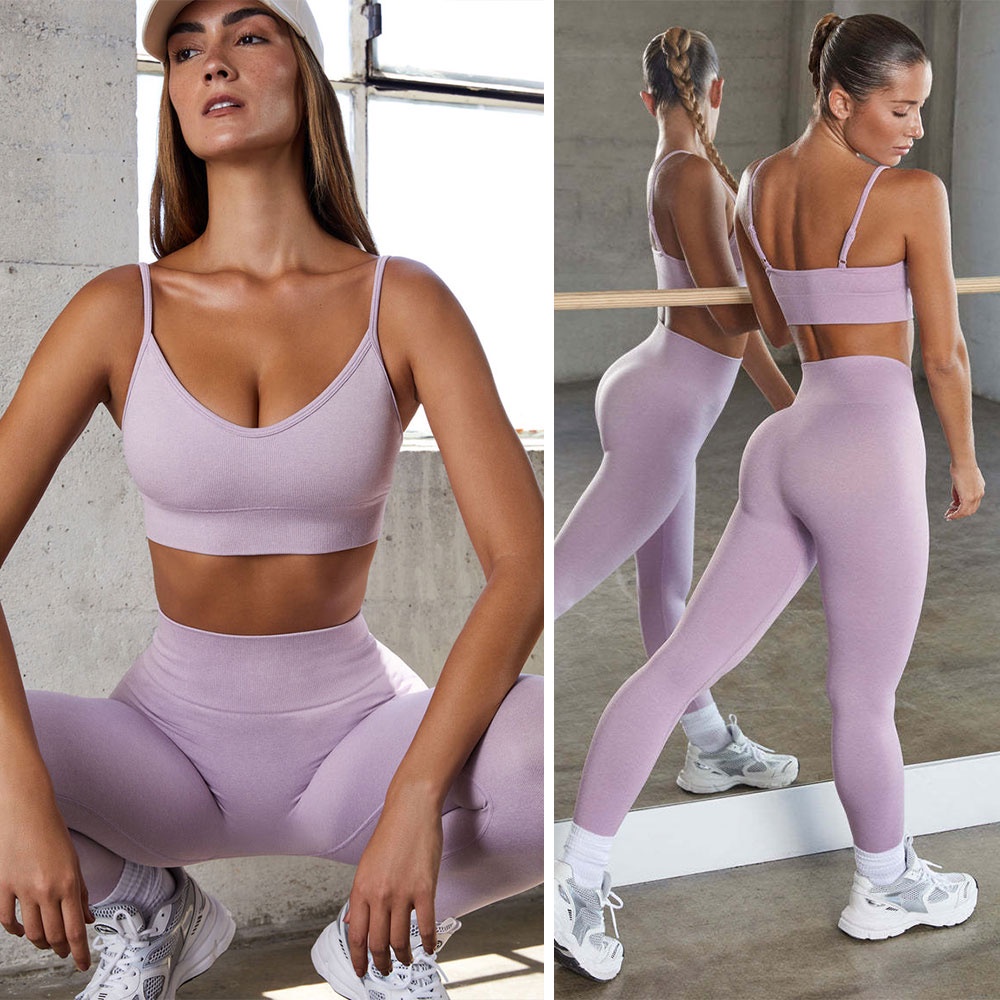 Seamless Yoga Set Female Sport Bra Leggings Women Workout Set Active Wear Outfits Female Fitness Gym Set Clothes