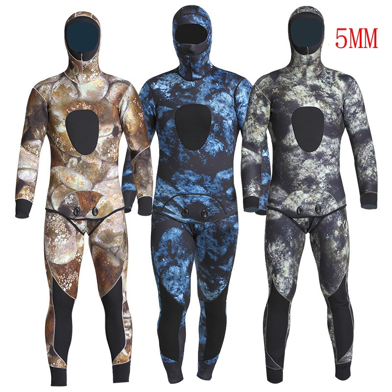 thumbnail image 2 of WYYHAA XL,1.5MM Neoprene Spearfishing Wetsuit With Hooded, 2 Pieces 2 of 14