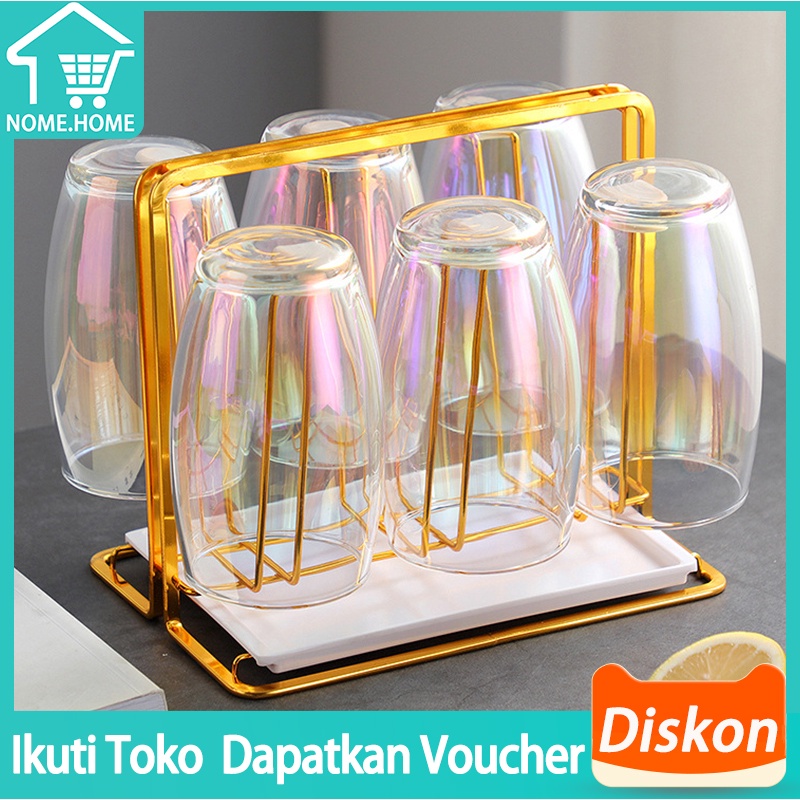 Hanging Stainless Steel Cup Rack Minimalist Glass Rack Cup holder Drain ...