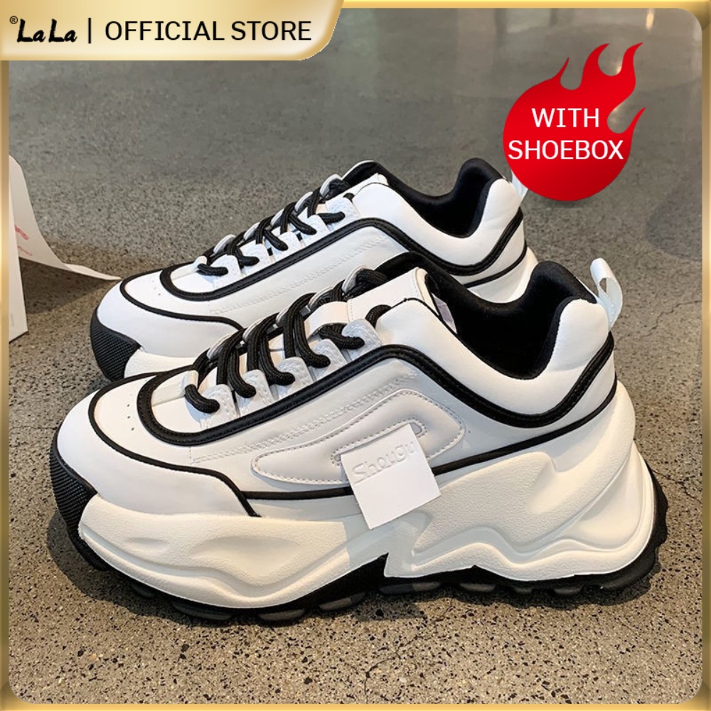 【lala】new Fashion Chunky Trendy Korean Rubber Shoes Sneakers Low Cut Footwear For Women Shopee 8963