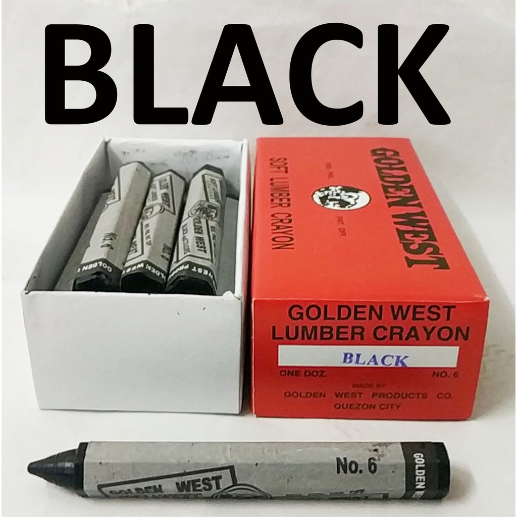 GOLDEN WEST LUMBER CRAYON ( BLACK COLOR ) 1 DOZEN PER BOX