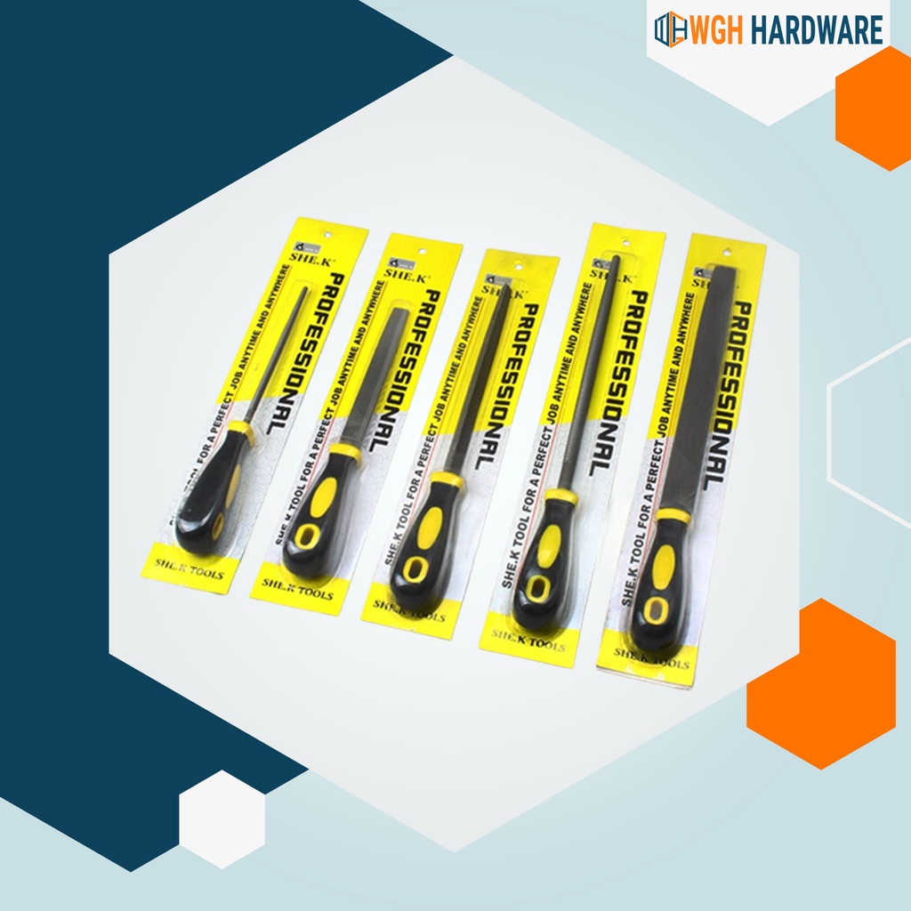 WGH SHE.K Steel File 6in 8in Flat Square Round Half Round Triangle ...