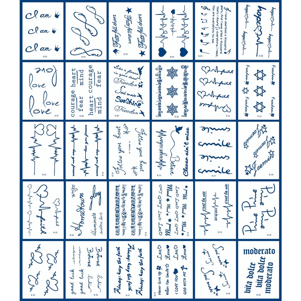 Lasted 15 Days Tattoo Magic Ins Fake Tattoo Sticker Sets Cute Cartoon ...