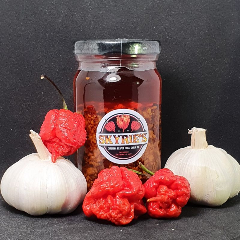 240ml CAROLINA REAPER CHILI GARLIC OIL 240ml Free 75seeds