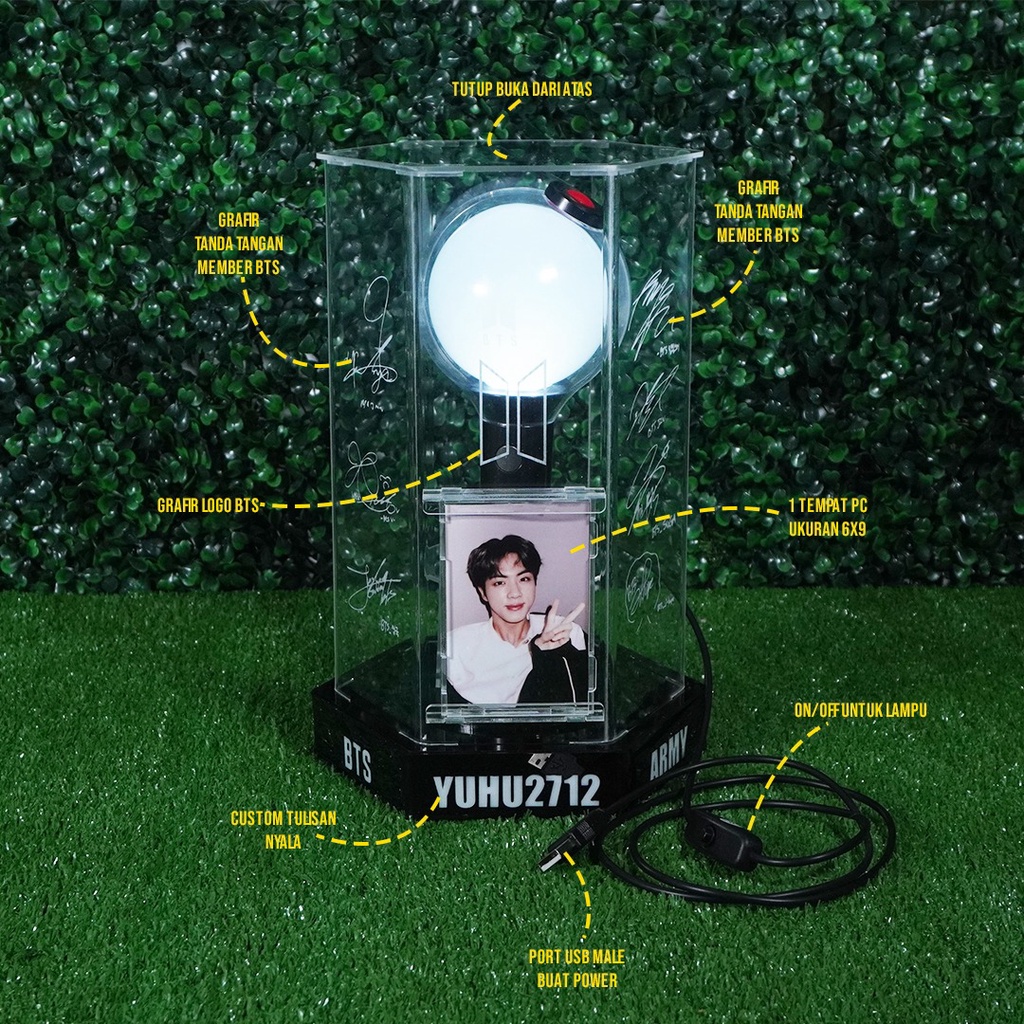Bts SE Hexagon Lightstick Box and 1 PC plus TTD Member USB Outline Lamp ...