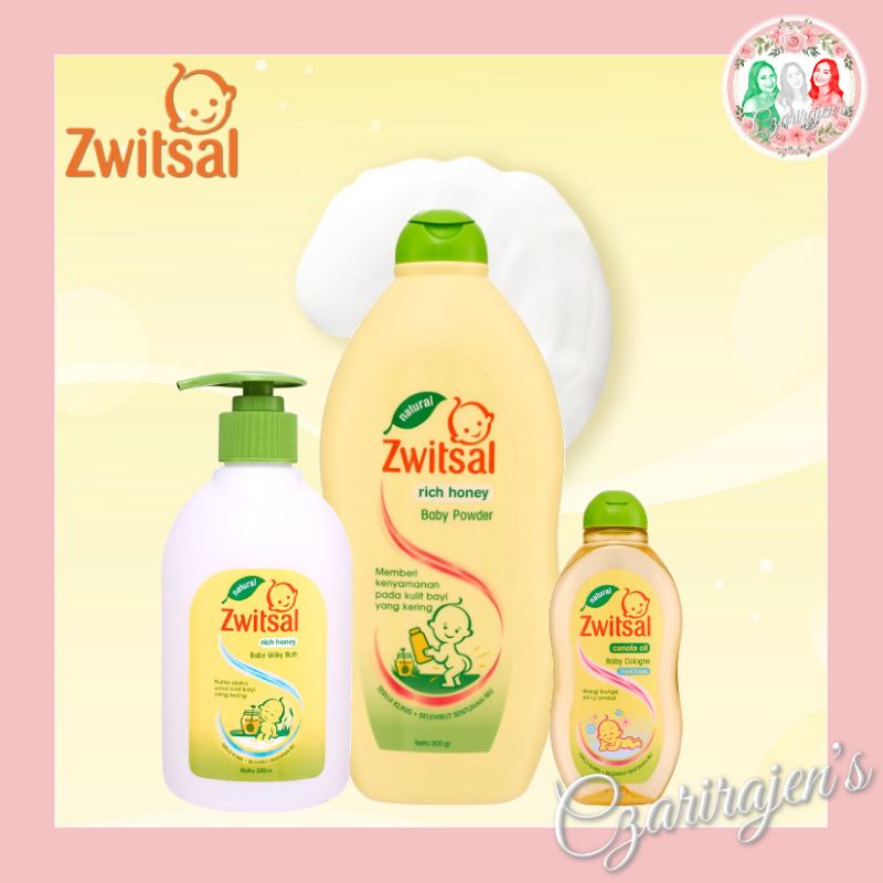 Zwitsal Natural Rich Honey Baby Milky Bath Baby Powder Floral Kiss Cologne with Canola Oil