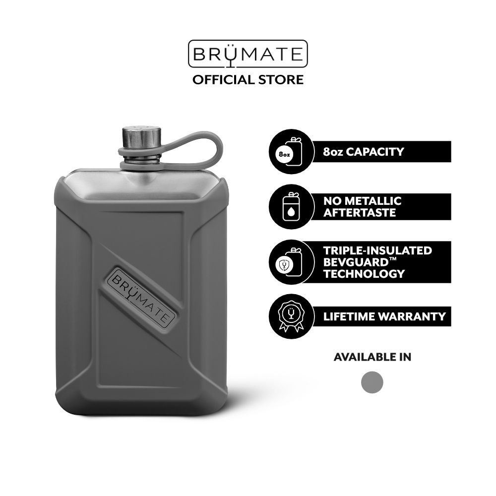 BrüMate LIQUOR CANTEEN 8oz (Stainless Steel Flask for Liquor) Shopee