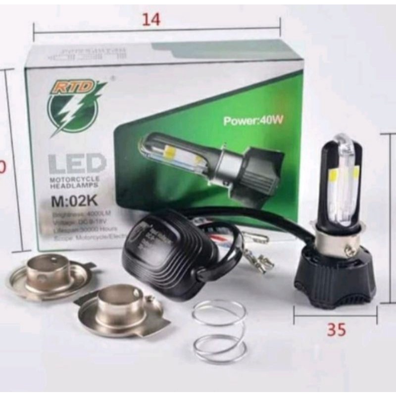 4sided Led Headlight AC DC H6 40W And Twilight M02K RTD Shopee Philippines