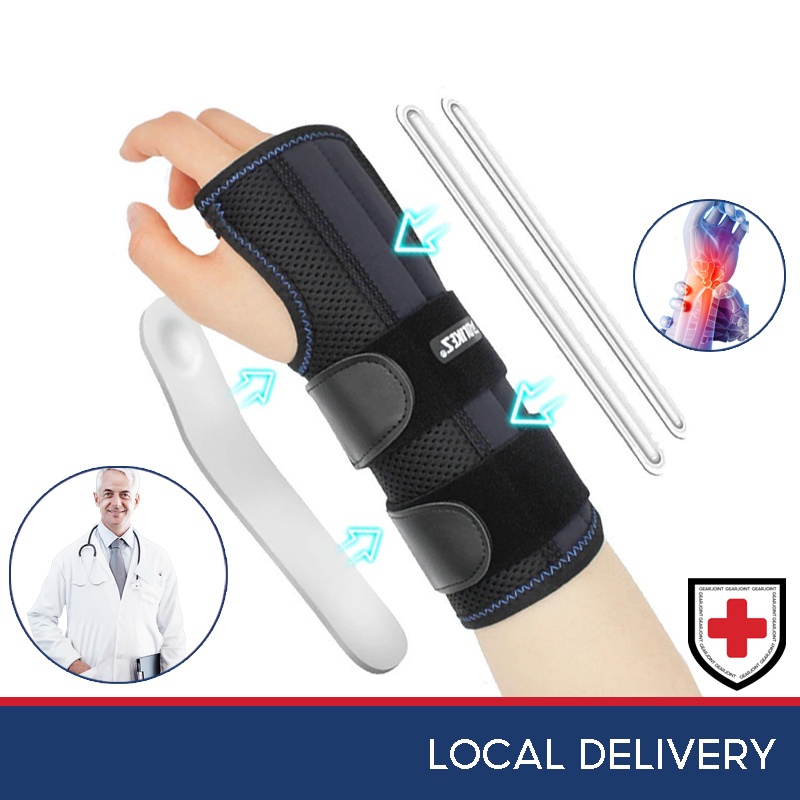 Wrist Brace with Splints for Hand Carpal Tunnel, Adjustable Day Night Wrist support for Men