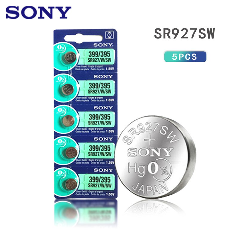 SONY 395 SR927SW 399 SR927W AG7 LR927 1.55V Silver Oxide Button Coin ...