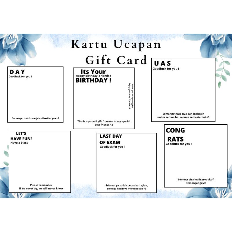 Mini Gift Card - FREE PLASTIC Greeting Card Size 14x14 | Shopee Philippines