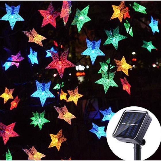 Solar Christmas Star Lights 20/50/100 LED Outdoor Waterproof For Garden