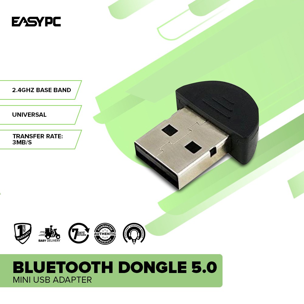 EasyPC Bluetooth Dongle 5.0 Mini USB 2.4Ghz Base Band UNIVERSAL