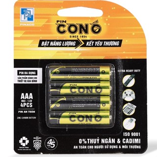 AA / AAA / D-Size (Blister) Pinaco Con-O Extra Heavy Duty Battery ...