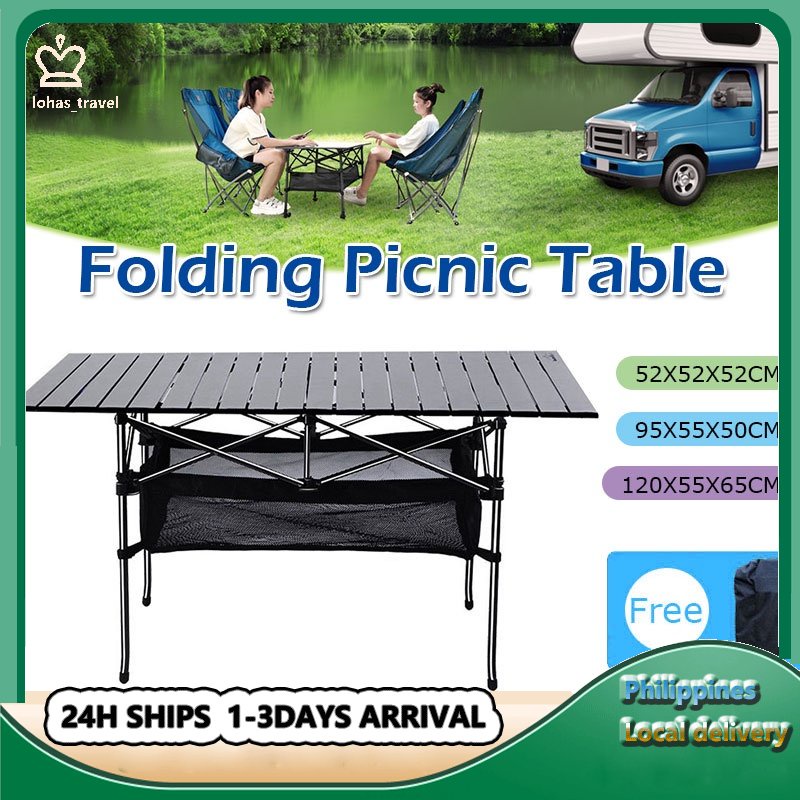 Folding Camping Table Barbecue Picnic Table Kitchen Table Outdoor High