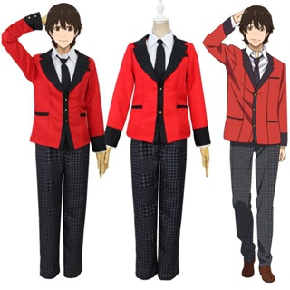 Anime Kakegurui Jabami Yumeko Cosplay Costume Japanese Red Full