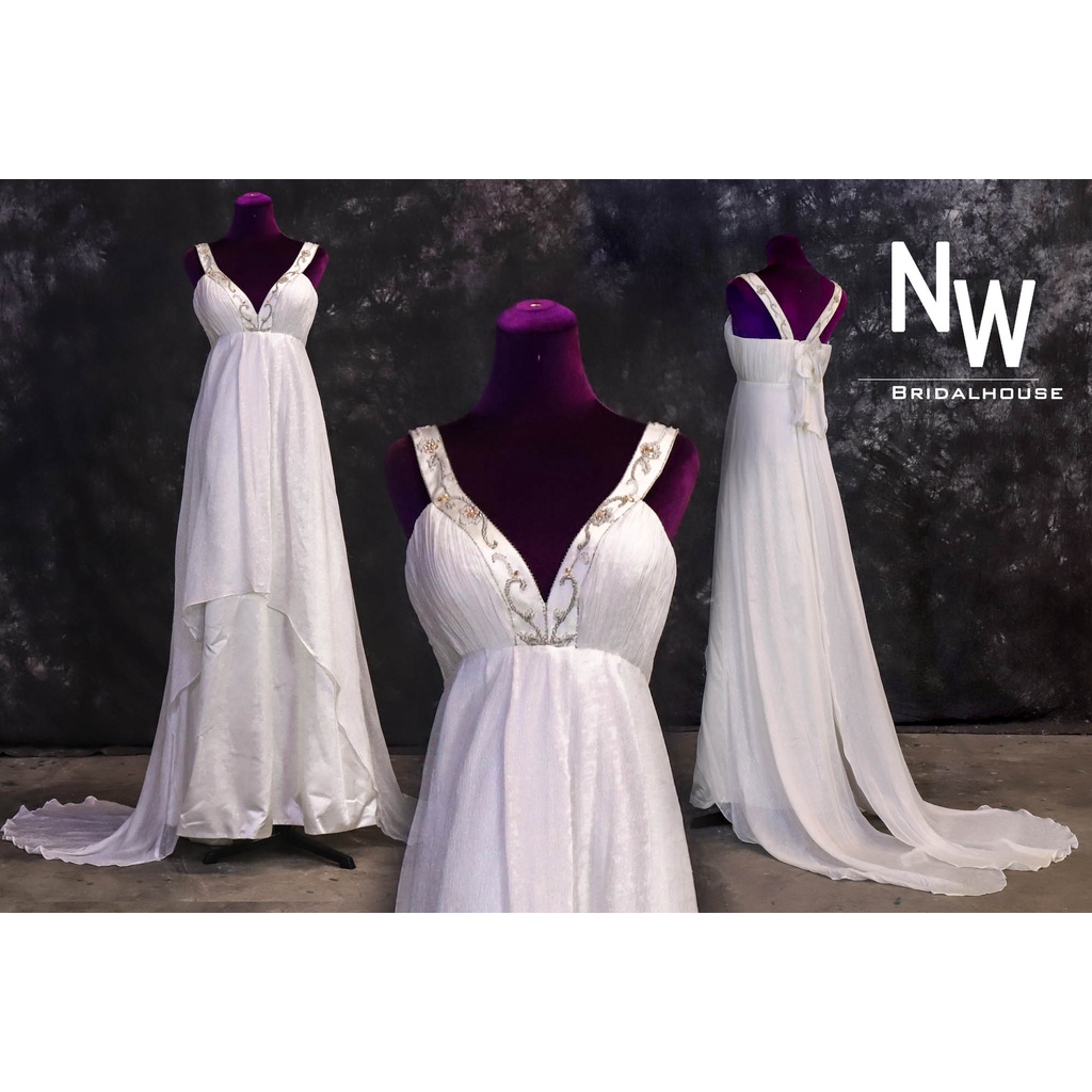 Noelle West Simple Wedding Bridal Gown | Shopee Philippines