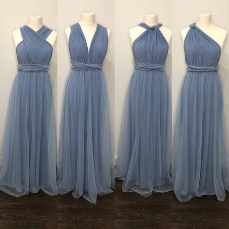 dusty blue infinity dress with tulle Shopee Philippines