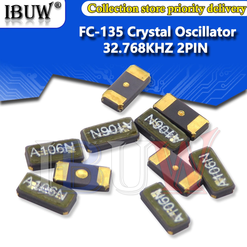 10PCS 32.768KHz Crystal Oscillator FC-135 3215 SMD – 3.2x1.5mm 2-Pin