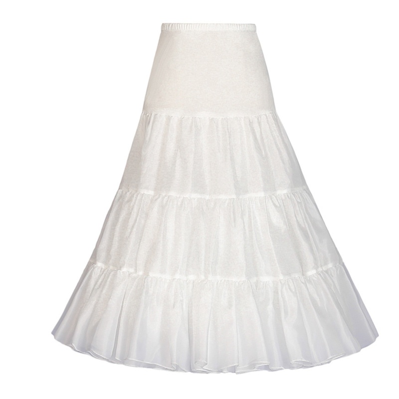 HO Crinoline Underskirt Petticoat A-line Knee Length Hoopless White Half  Slip for Women Bridal Dress Vintage Gown
