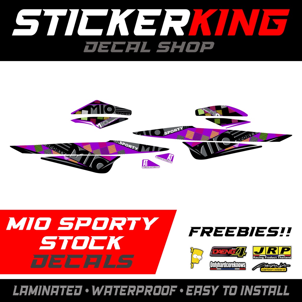 Mio Sporty Stock Decals with freebies (Violet) | Shopee Philippines