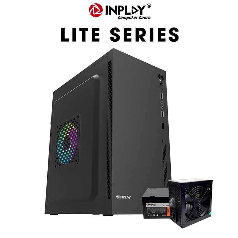 INPLAY PC Case Computer Desktop Case with PreInstalled GS200BK PSU 2