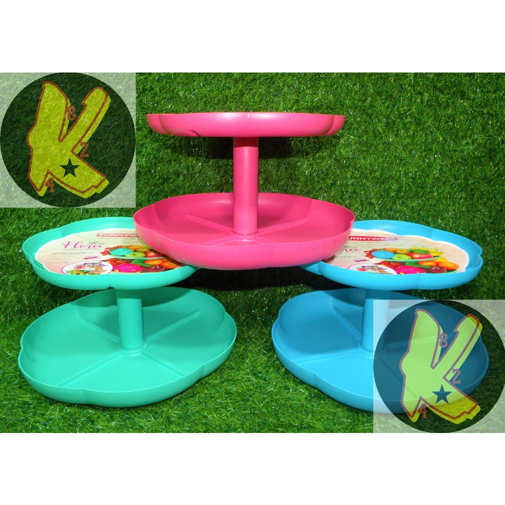-SUNNYWARE- #6060 2 Layers Floral Multipurpose Fruit Tray (Choose Color ...