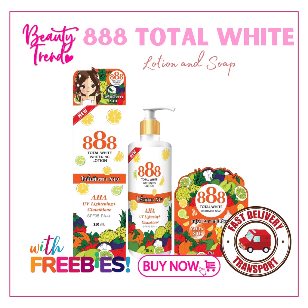 888 Total White Whitening Lotion (Deep Nourishing Premium Creamy Lotion ...