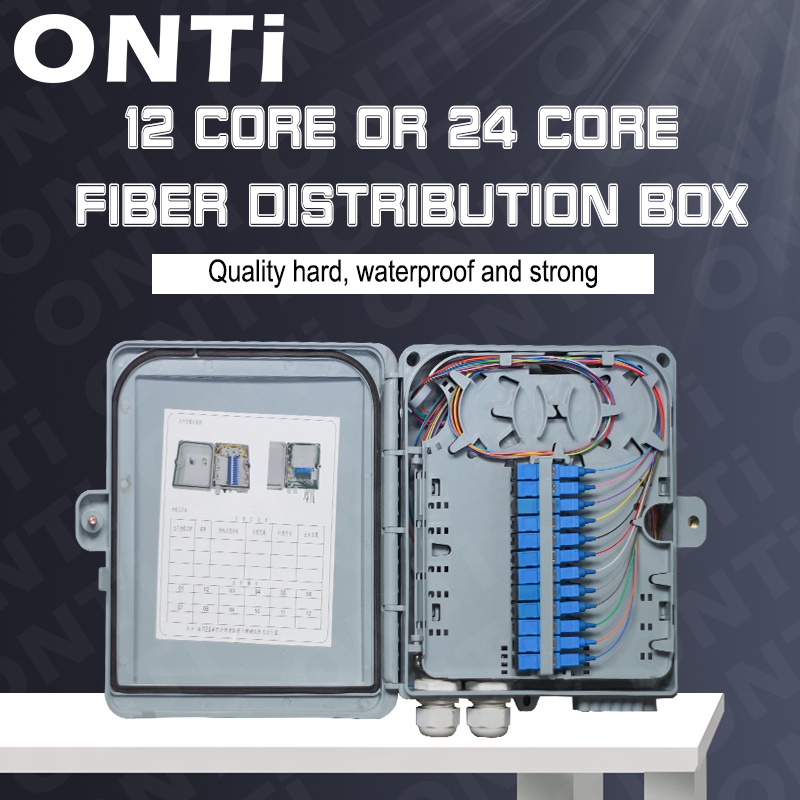 Onti 24 Junction Box ftth sc 12 Complete Core Fiber Optic Splitter Box ...