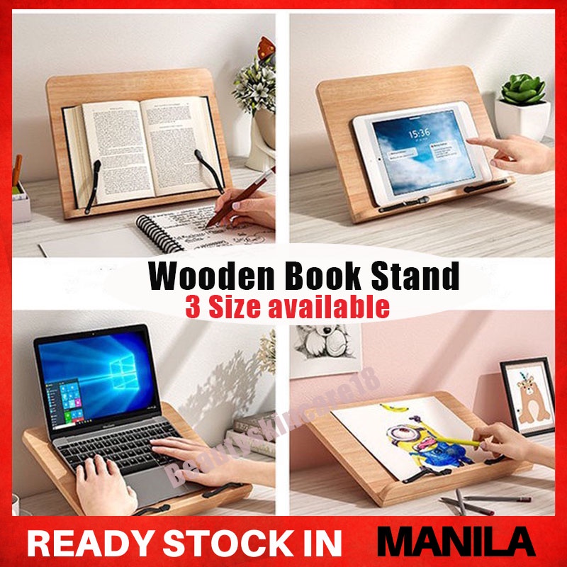 Adjustable Wood Book Stand Eye Protection Cookbook Stand Readable