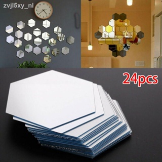 Glass Mirror Tiles Wall Sticker Square Self Adhesive Stick-On Art