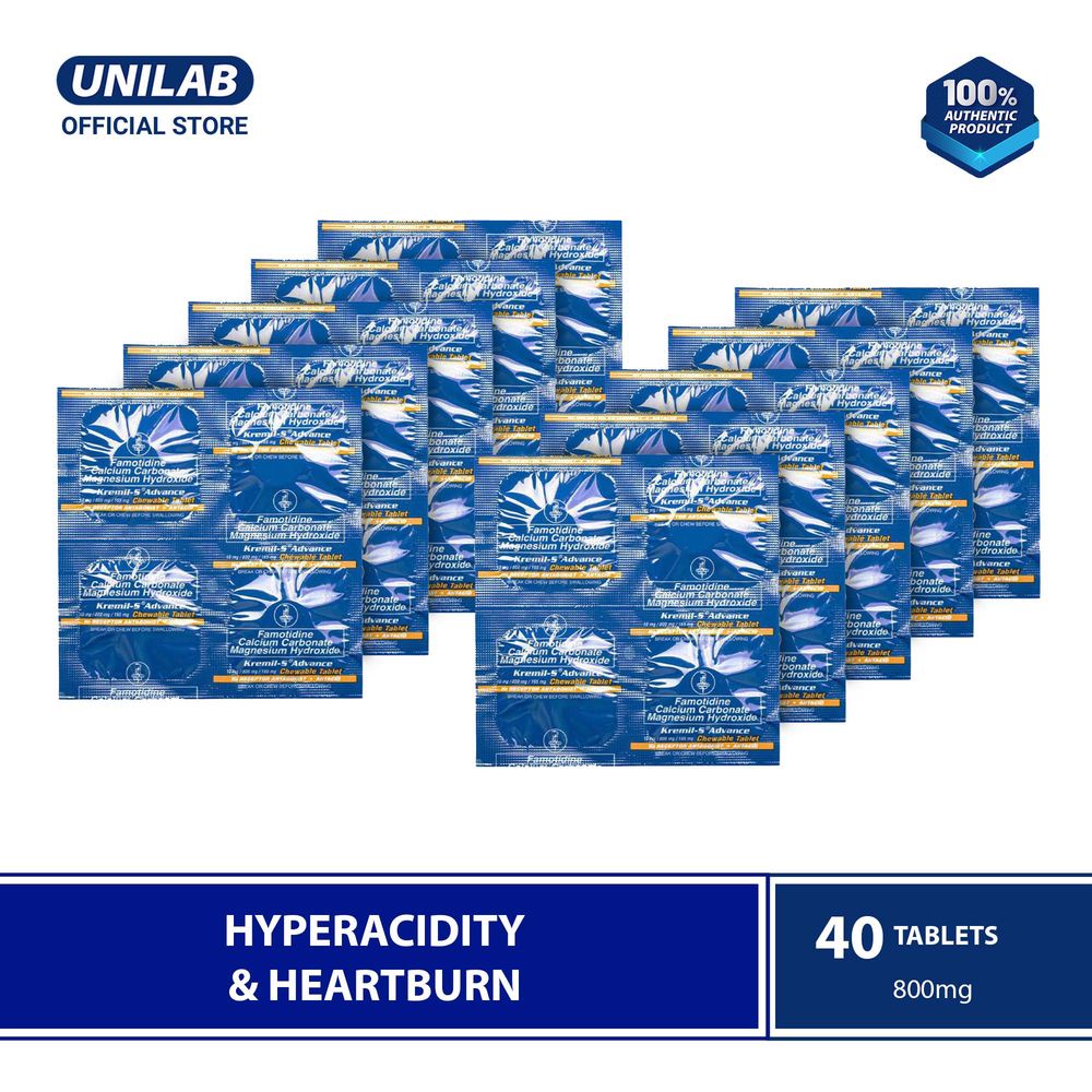 Unilab KremilS Advance Antacid 40 TabletsFor Faster & Lasting Relief