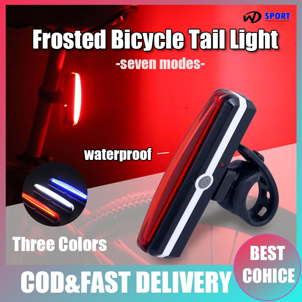 WD Waterproof Rechargeable Silica Gel Bike Back Light Multiple Modes