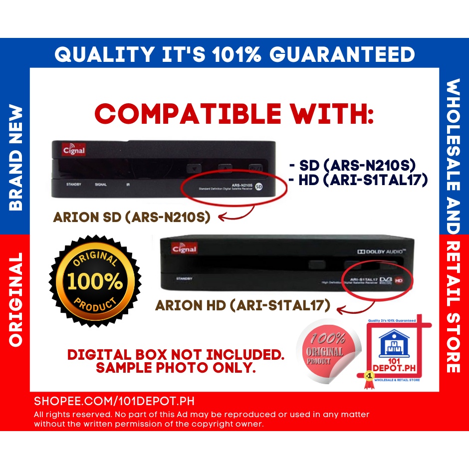 ORIGINAL Cignal Remote Arion (HD & SD) BRAND NEW & TESTED with BATTERY ...