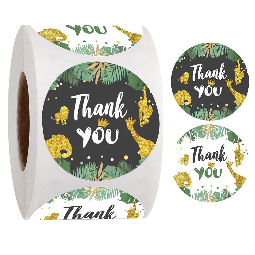 Rich The New 1Roll 500pcs Thank You Flower Round Seal Sticker Tags ...