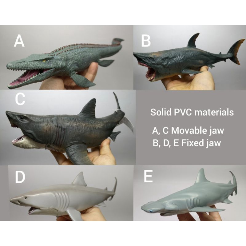 Megalodon Shark Mosasaur Movable Jaw Ocean sea animal Collectibles toys ...
