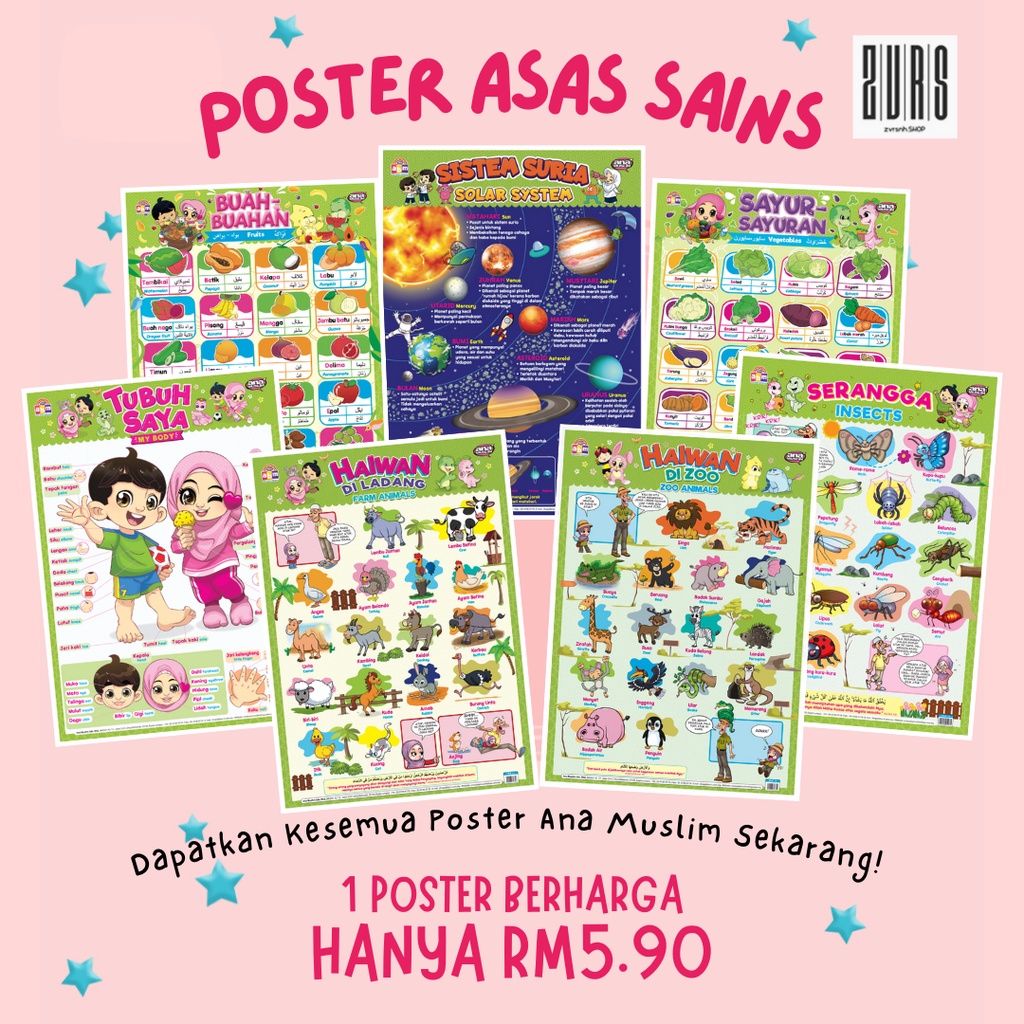 Basic Science Learning Poster for Preschool & Children Ana Muslim Boys ...